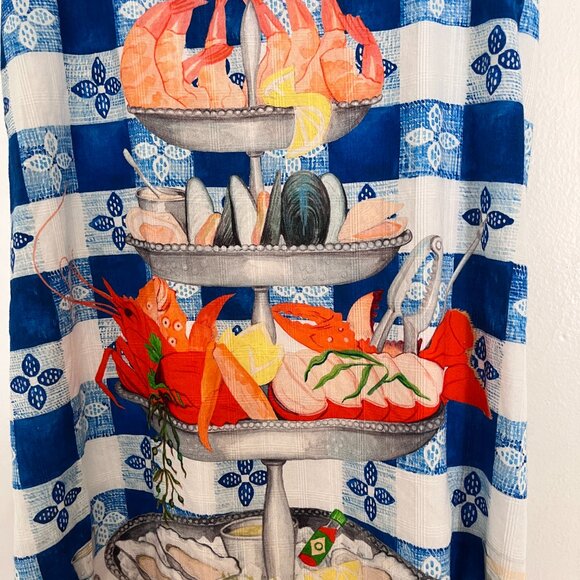 Rachel Antonoff Gwen Seafood Tower Print Mini Dress Blue Check Gingham Floral 0 - Picture 4 of 7